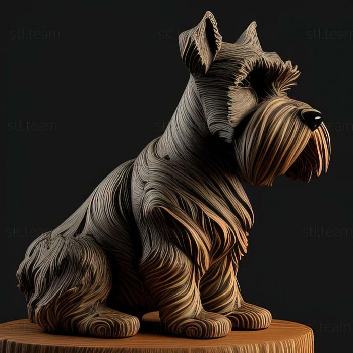 3D model Zwergschnauzer dog (STL)